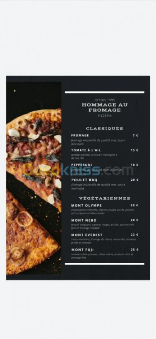 تصميم قائمة طعام MENU للمطاعم 