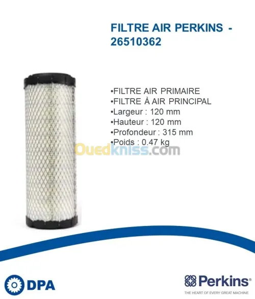 Filtre a air d'origine Perkins
