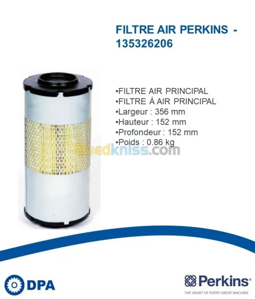 Filtre a air d'origine Perkins