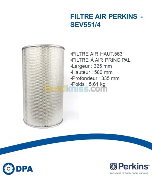 Filtre a air d'origine Perkins