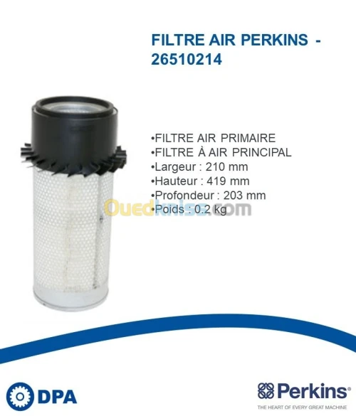 Filtre a air d'origine Perkins
