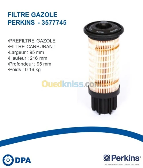 Filtre a gasoil d'origine Perkins