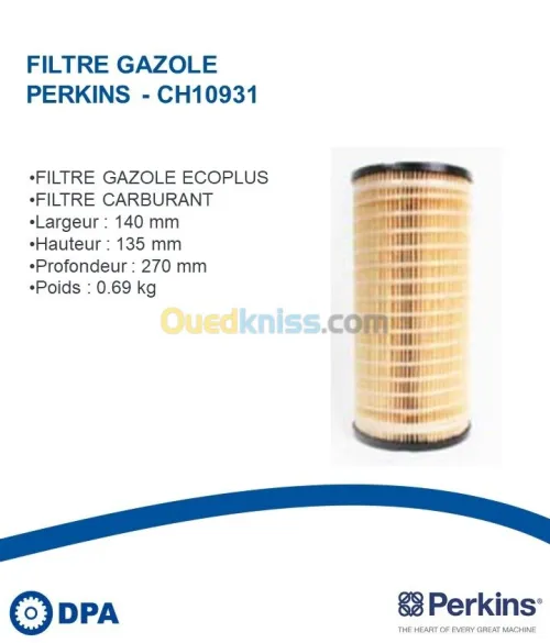 Filtre a gasoil d'origine Perkins