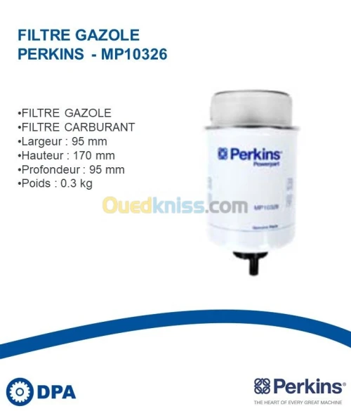 Filtre a gasoil d'origine Perkins