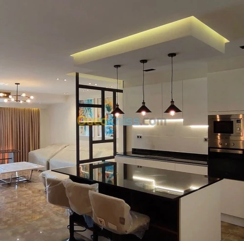 placoplatre et peinture deco ,éclairag