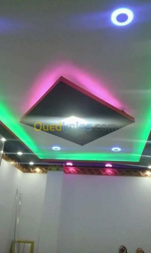 Placoplâtre PVC faux plafond. BA13 pla