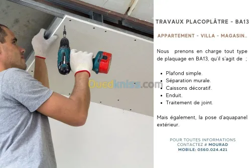 Travaux d’aménagement et de décoration