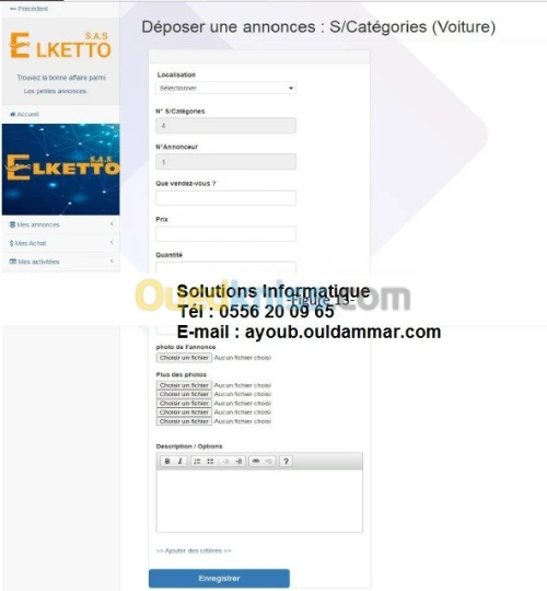 Création des sites / applications Web.
