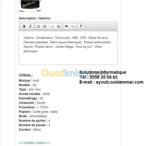 Création des sites / applications Web.