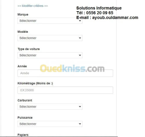 Création des sites / applications Web.