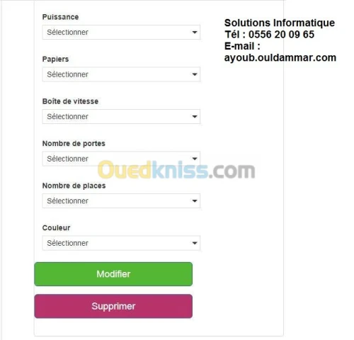 Création des sites / applications Web.