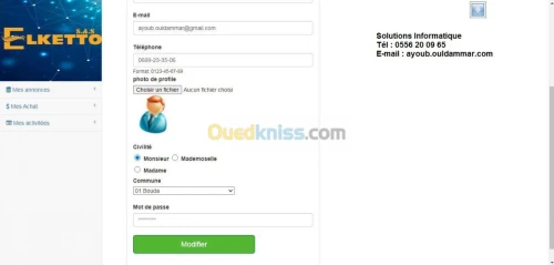 Création des sites / applications Web.