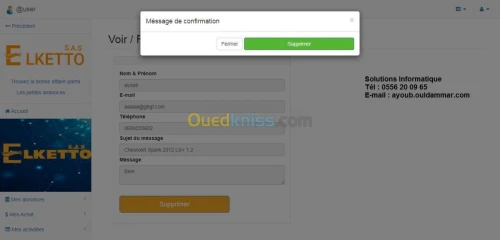 Création des sites / applications Web.