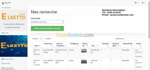 Création des sites / applications Web.