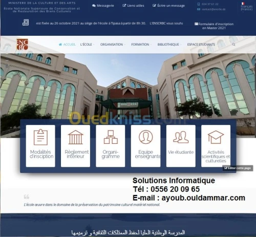 Création des sites / applications Web.