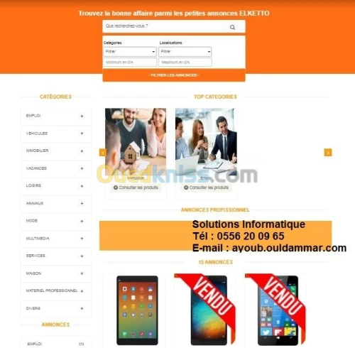 Création des sites / applications Web.