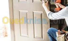 Montage ferrage porte تركيب الزجاج و الابواب الخشبية المنزلية