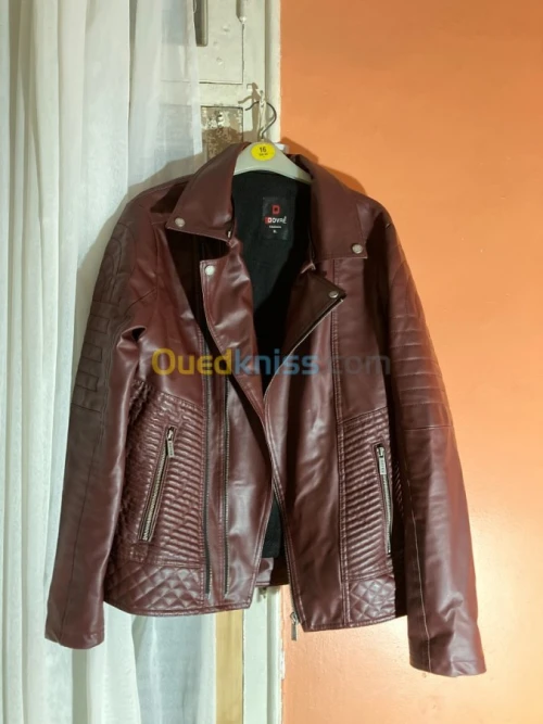 Veste semi cuir avec double fermeture