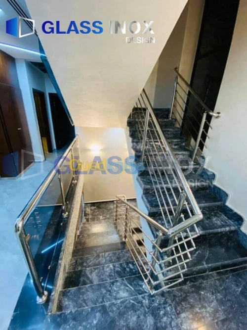 rampe d'escalier en verre trampé 