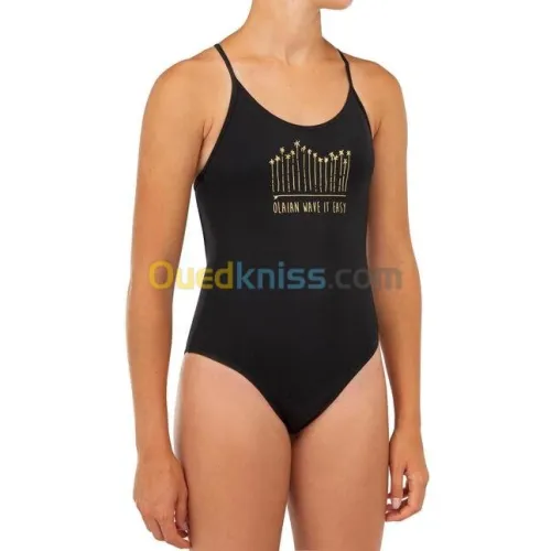 MAILLOT DECATHLON DE BAIN 1 PIÈCE 100 NOIR