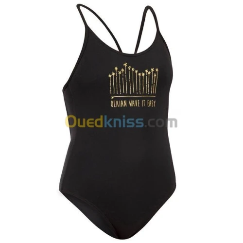 MAILLOT DECATHLON DE BAIN 1 PIÈCE 100 NOIR
