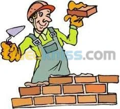 maçon, maneuvre, batiment