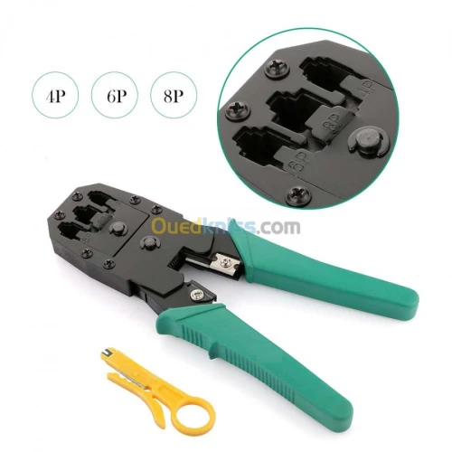 Pince à sertir réseau LAN Cable RJ45 RJ12 RJ11 8P6P4P avec dénudeur