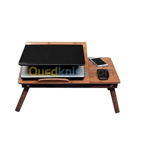 Table LAPTOP en bambou pliable refroidisseur avec ventilateur Grand Format 55cm x 35cm GS