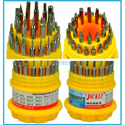 Kit tournevis magnetique 31 pieces professionel JAKEMY & JACKLY JK-6036A