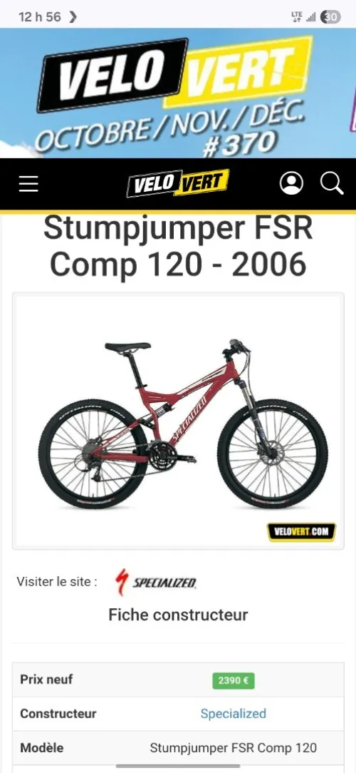 Vélo specialized fsr comp 