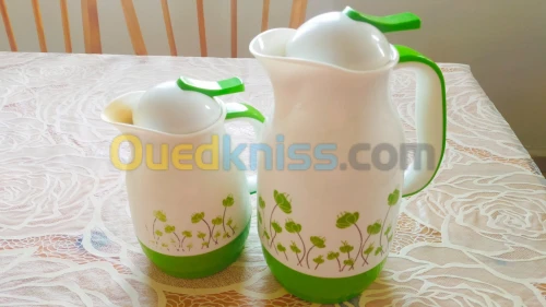 Thermos blanc et vert