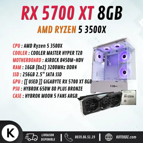 [[ PROMO ]] CONFIG PC GAMER - RYZEN 5 3500X / RX 5700 XT 8GB / 16GB RAM DDR4 / 256GB SSD