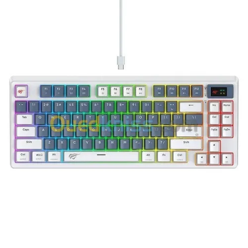 CLAVIER MECANIQUE HAVIT KB884L RED SWITCH RGB + SCREEN