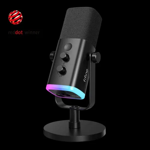 MICROPHONE FIFINE AmpliGame AM8 USB/XLR Dynamic Microphone RGB BLACK