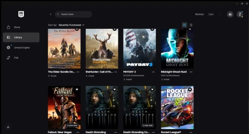compte Epic Games avec plus de 200 jeux