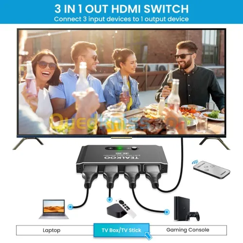 Switch HDMI 3 Entrée ver 1 Sortie 4K