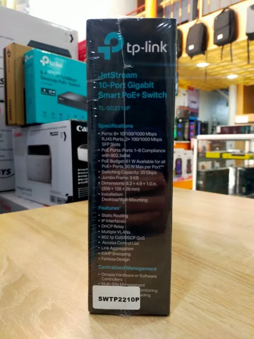 Switch TP-Link 08 Ports *08 Gigabit Smart+08 PoE+02 SFP* TL-SG2210P