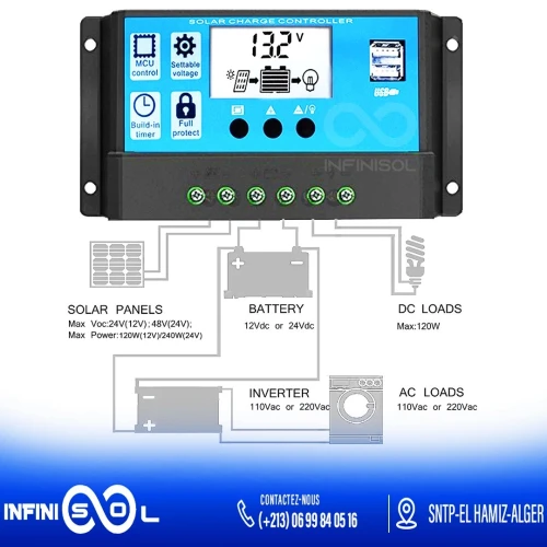 Régulateur de charge solaire 30A