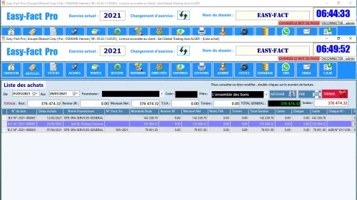 Logiciel EASY-FACT Pro - D10  - برنامج إدارة المخزون و التجارة
