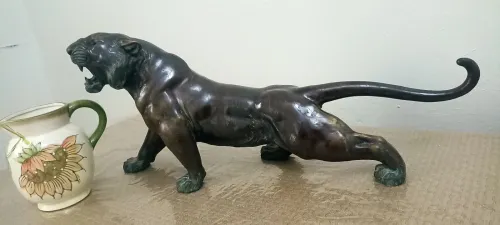 نمر برونزي Antique | قطعة ديكور نادرة