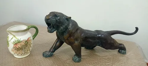 نمر برونزي Antique | قطعة ديكور نادرة