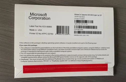 Windows Server 2025 - 16 Core Coffret