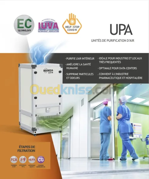 UNITE DE PURIFICATION ET STERILISATION D'AIR 