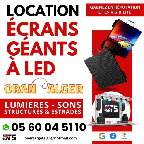  location et vente d'écrans géants à LED et matériel de sonorisations et lumières