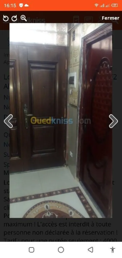Location vacances Appartement F2 Alger Bologhine