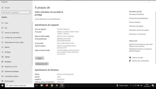 HP ELITEBOOK 840 G6 I5 8365U RAM 8GO SSD 256GO 14