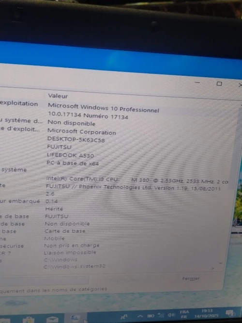 Laptop Fujitsu Lifebook A530