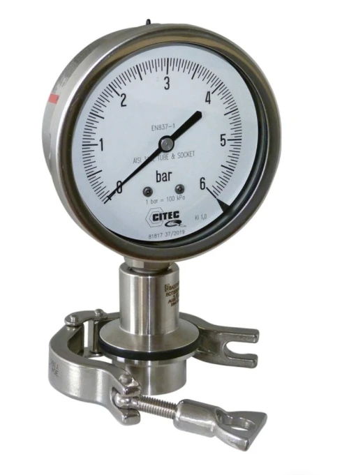 Manomètre à membrane (clamp)  Inox 316L