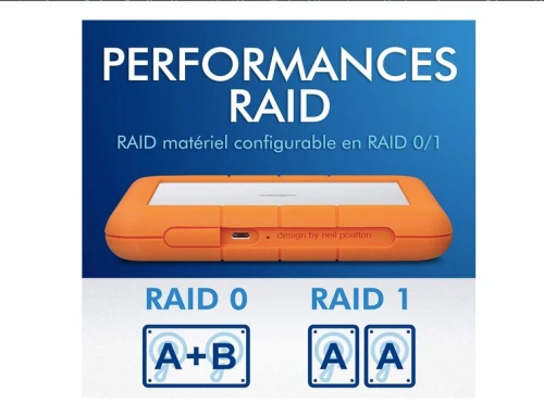 LaCie Rugged RAID Shuttle, 8 To, Disque Dur Externe Portable HDD - USB-C