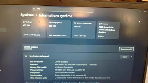 Laptop Thinkpad état Presque Neuf Ryzen 5 pro